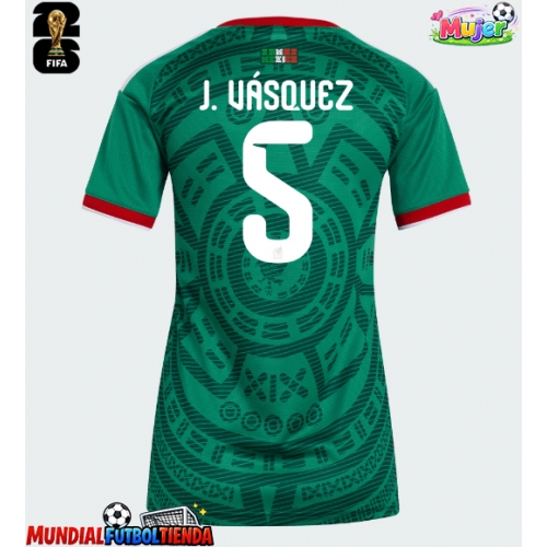 Camiseta México Johan Vasquez #5 Primera Equipación Replica Mundial 2026 para mujer mangas cortas
